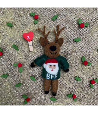 Felt so good Kersthanger Reindeer BFF - Handmade & Biodegradable