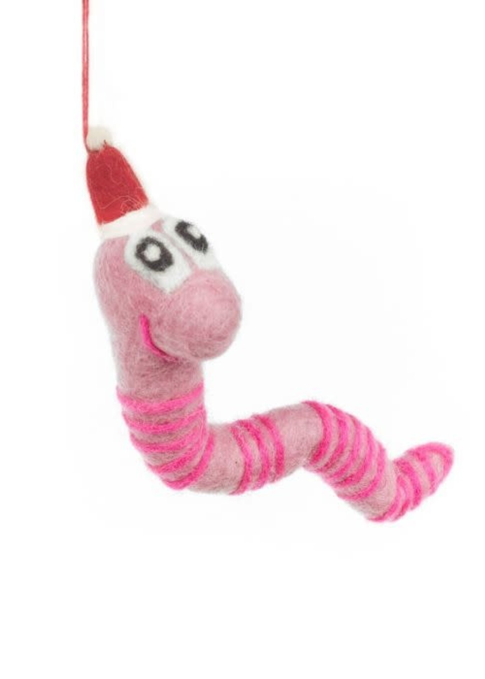 Felt so good Kersthanger Wrigley the Worm - Handmade & Biodegradable