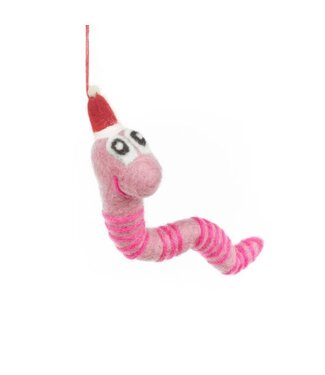 Felt so good Kersthanger Wrigley the Worm - Handmade & Biodegradable
