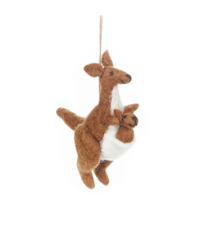 Felt so good Kersthanger Kangaroo & Baby - Fairtrade vilt