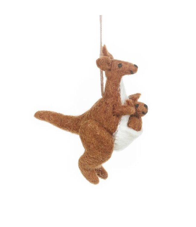 Felt so good Kersthanger Kangaroo & Baby - Fairtrade vilt