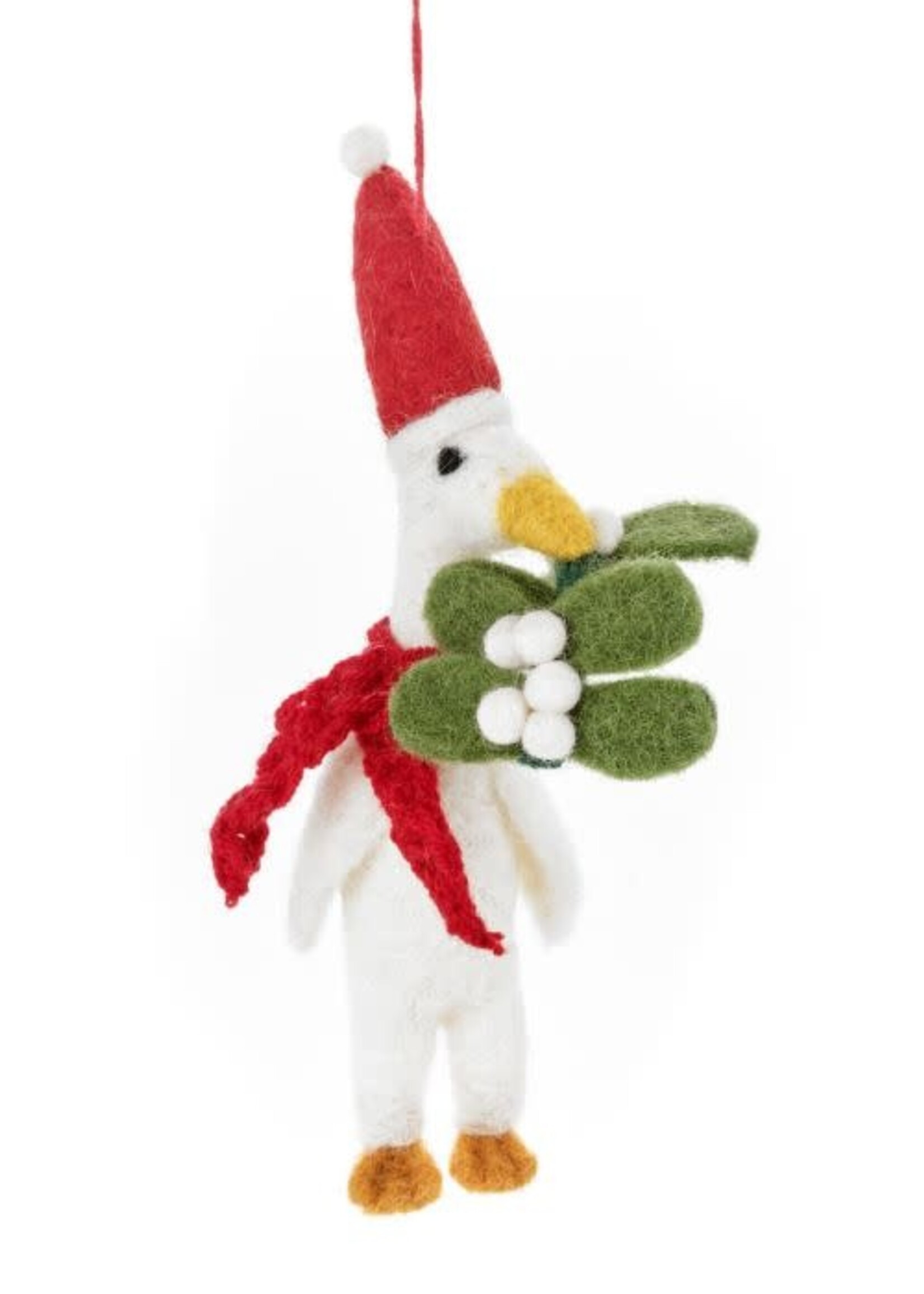 Felt so good Kersthanger Quacker Duck Mistletoe - Handmade & Biodegradable
