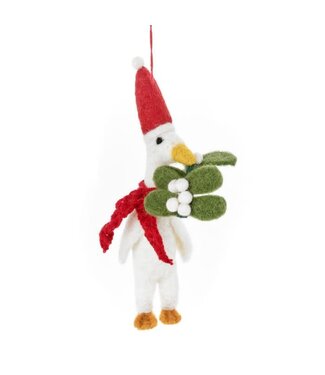 Felt so good Kersthanger Quacker Duck Mistletoe - Handmade & Biodegradable