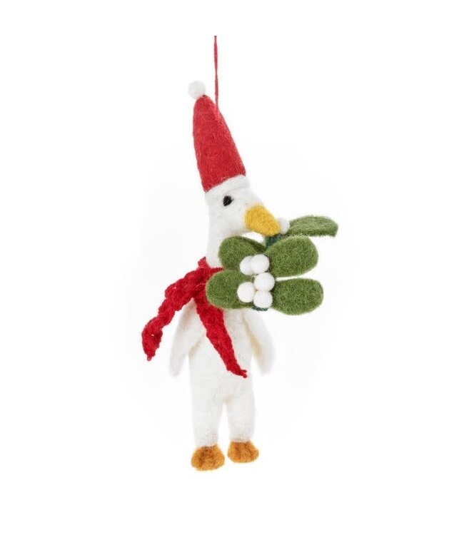 Felt so good Kersthanger Quacker Duck Mistletoe - Handmade & Biodegradable