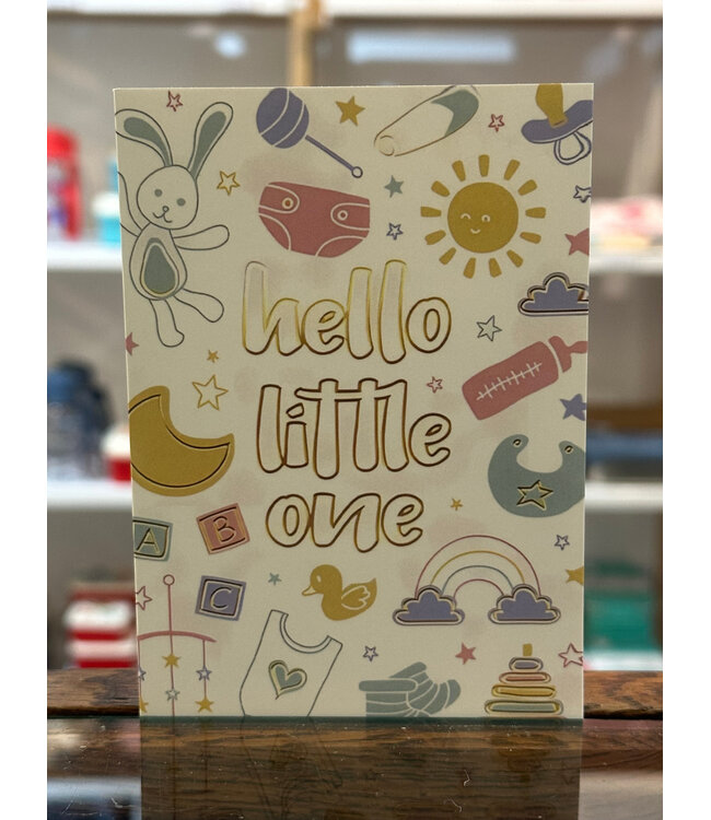 Dubbele Kaart met kraft envelop - Hello little one