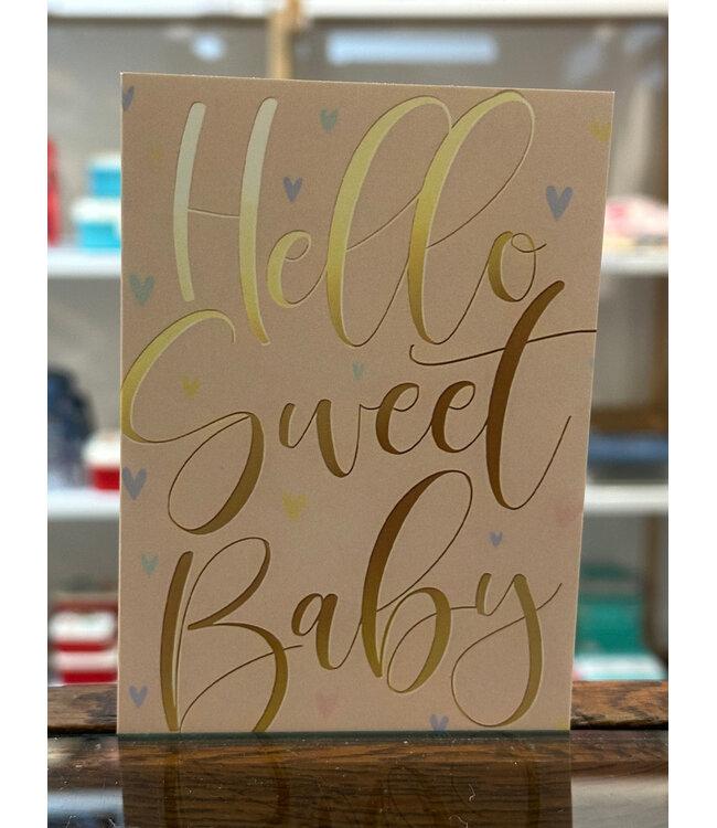 Dubbele Kaart met kraft envelop - Hello sweet baby