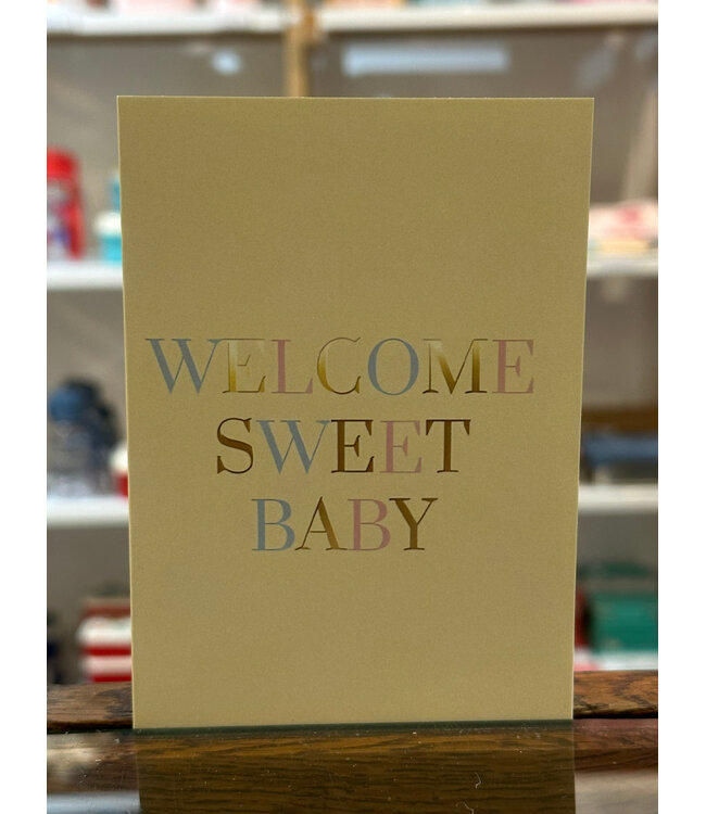 Dubbele Kaart met kraft envelop - Welcome sweet baby