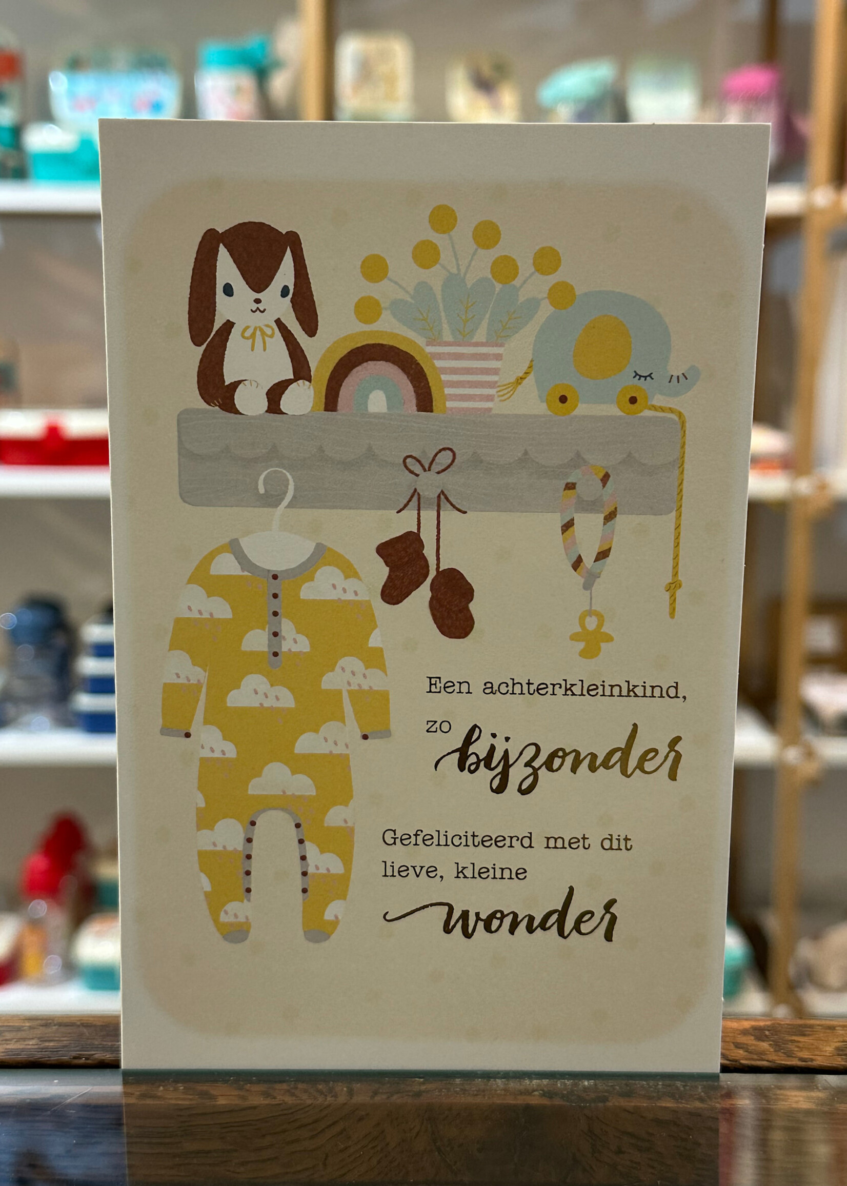 Hallmark Een achterkleinkind, zo bijzonder -  Dubbele kaart Goudfolie