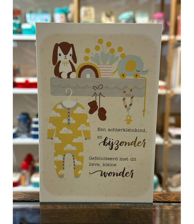Hallmark Een achterkleinkind, zo bijzonder -  Dubbele kaart Goudfolie