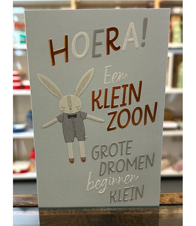 Hallmark Hoera! Een kleinzoon -  Dubbele kaart Goudfolie
