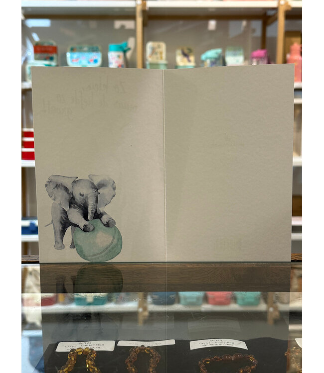 Hallmark Zo klein maar de liefde zo groot - Dubbele kaart Goudfolie Olifant