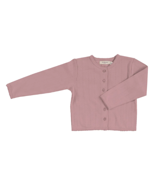 Pigeon Pointelle Cardigan GOTS Katoen Pink