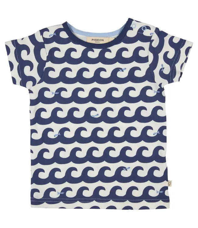 Pigeon Short sleeve T-shirt GOTS katoen  -  Waves