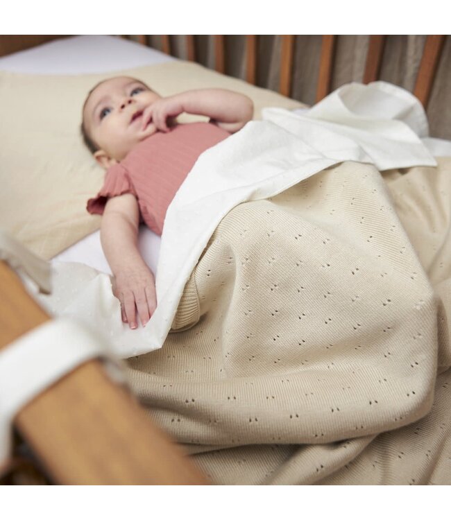 Wiegdeken Bamboe Ajour Soft Sand - 75x100 cm