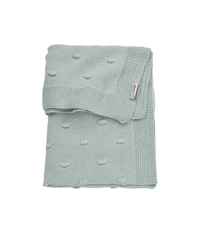 Meyco Wiegdeken Cotton Knots Stone Green  - 75x100 cm