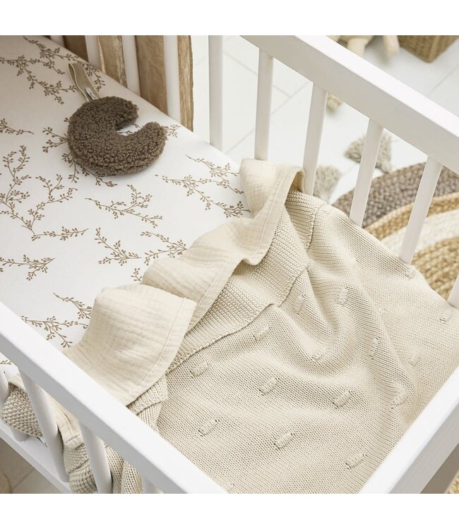 Meyco Wiegdeken Cotton Knots Soft Sand  - 75x100 cm