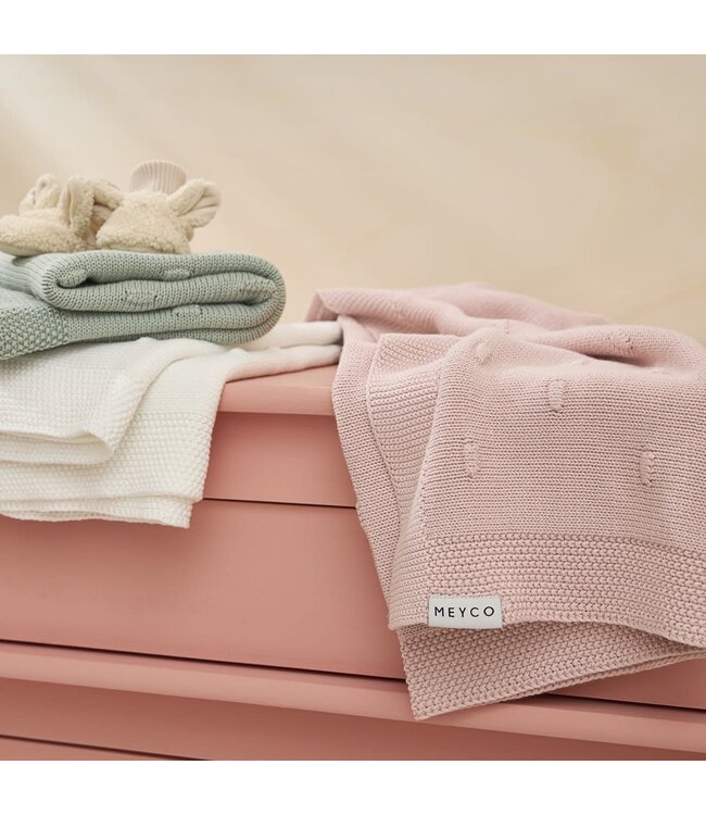 Meyco Wiegdeken Cotton Knots Pink - 75x100 cm