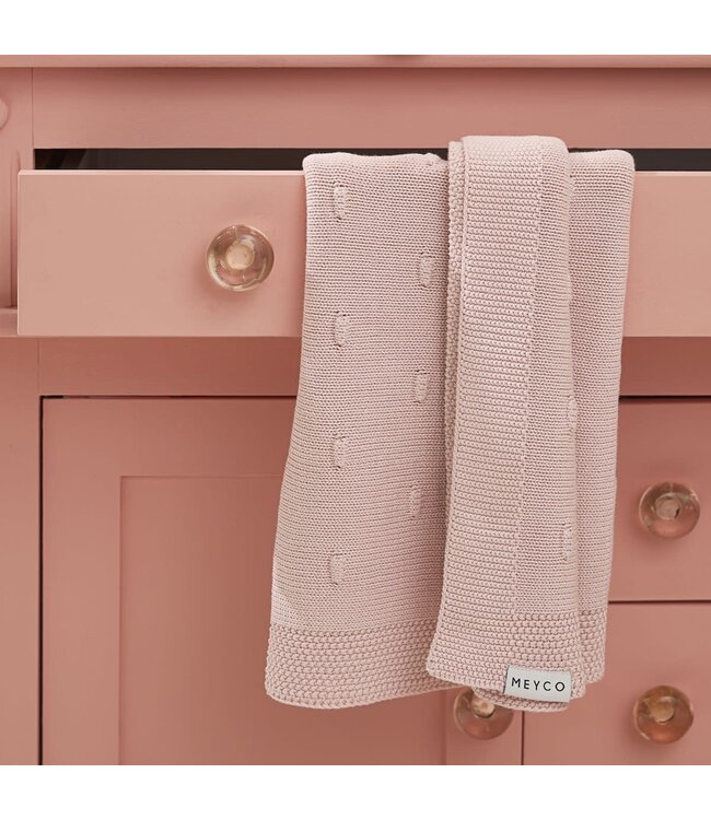 Meyco Wiegdeken Cotton Knots Pink - 75x100 cm