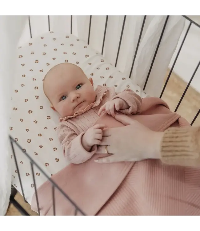 Meyco Wiegdeken Cotton Jacquard Pure Rose  - 75x100 cm