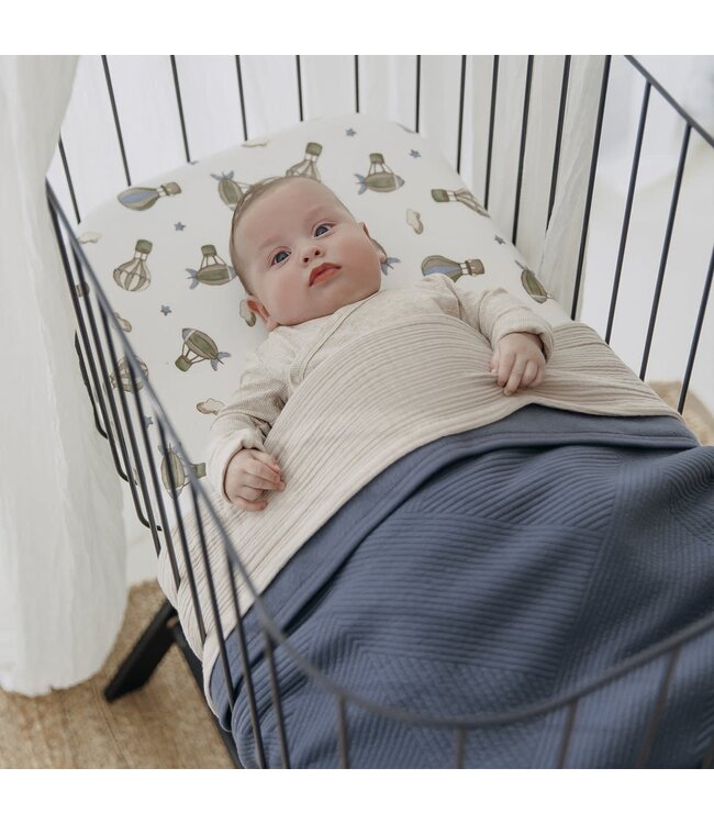 Meyco Wiegdeken Cotton Jacquard Pure Indigo - 75x100 cm