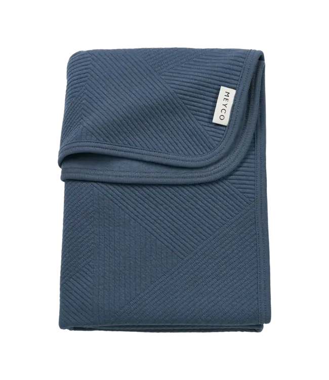 Meyco Wiegdeken Cotton Jacquard Pure Indigo - 75x100 cm