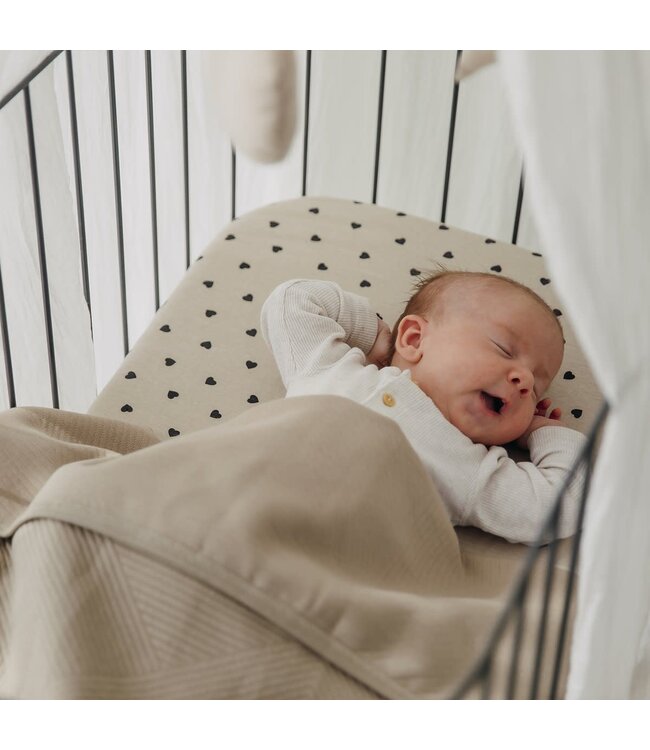 Meyco Wiegdeken Cotton Jacquard Pure Taupe  - 75x100 cm