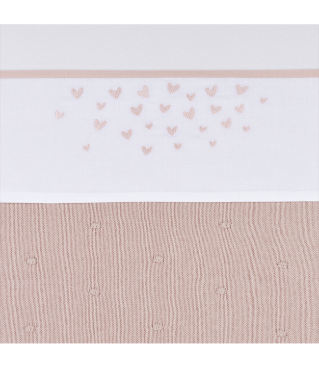 Meyco Wieglaken met geborduurde hartjes Soft Pink - 75x100 cm