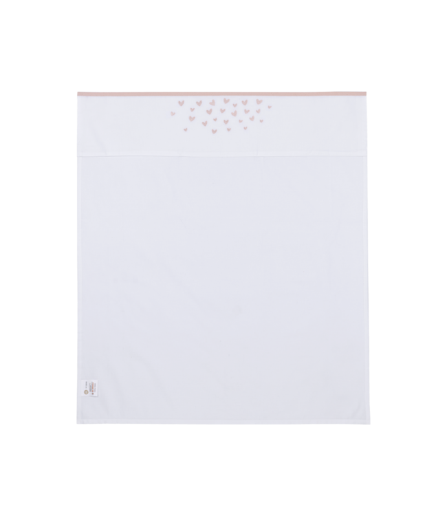 Meyco Wieglaken met geborduurde hartjes Soft Pink - 75x100 cm