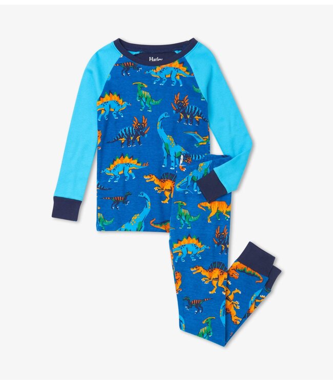 Hatley Dino Park tweedelige pyjama Blauw - Organic Cotton