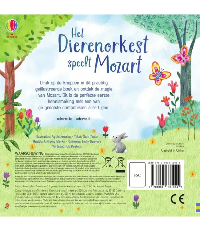 Usborne Het Dierenorkest speelt Mozart- geluidenboek