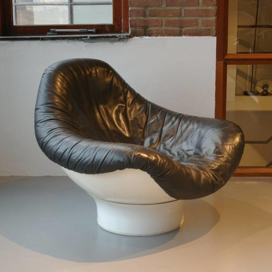 Mario Brunu Rodica Chair Comforto met orgineel zwart leer