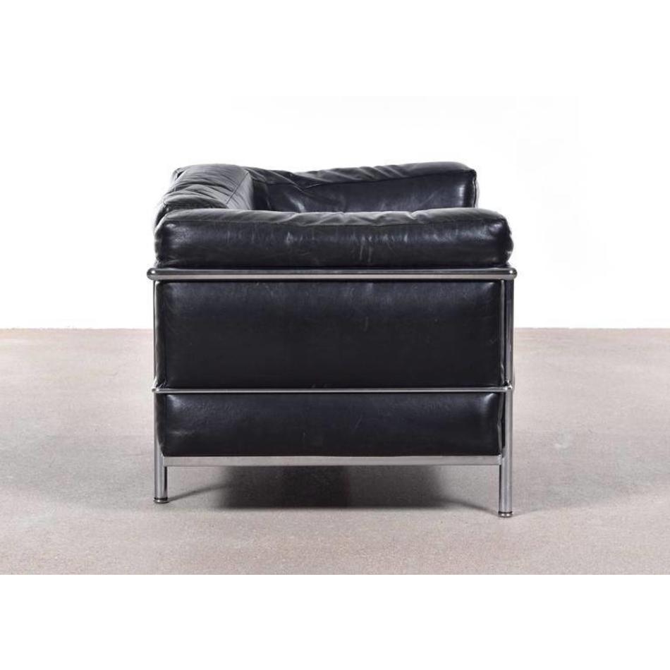 Le Corbusier LC3 fauteuil vroege productie - Zwart leer