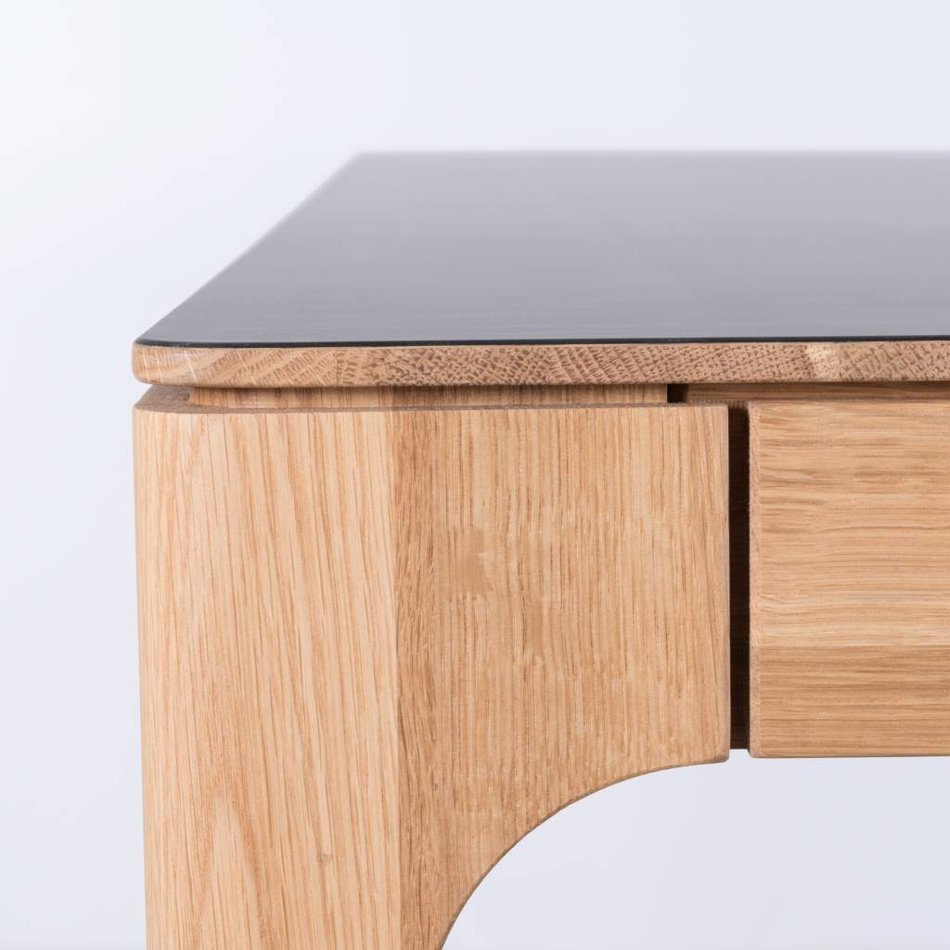 Rikke Table Basalt Grey Fenix Top - Oak Legs