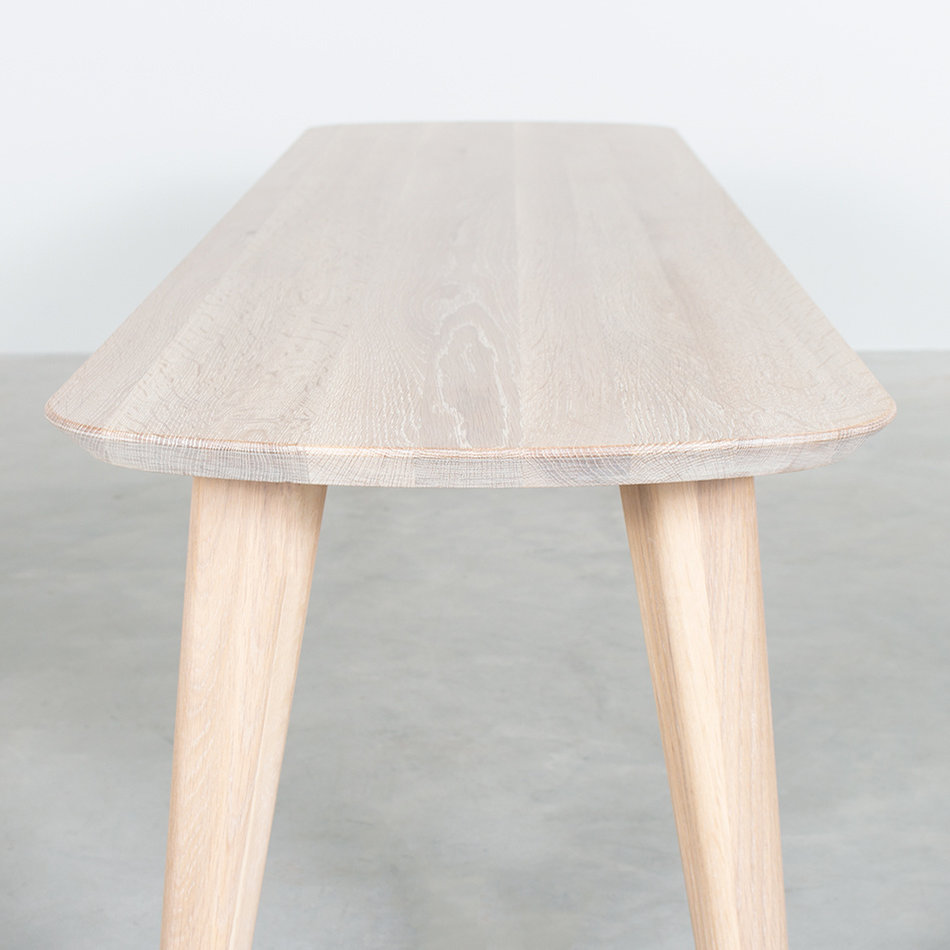 Tomrer Table Bench Oak Whitewash
