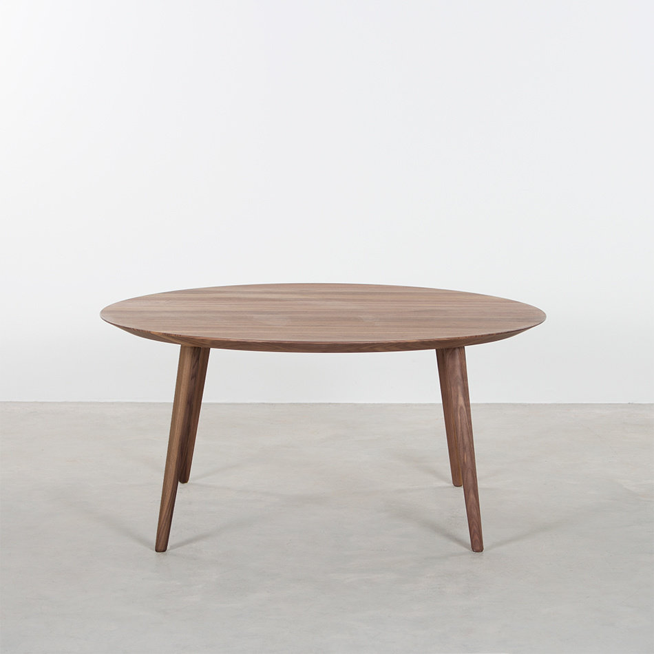 Tomrer Coffee Table Round Walnut - 4 Legs