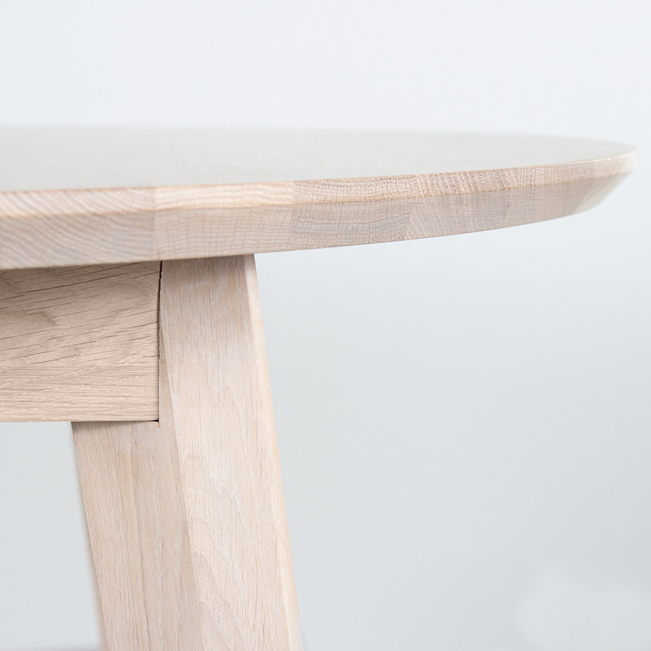 Nonne Table Round Extendable Oak Whitewash