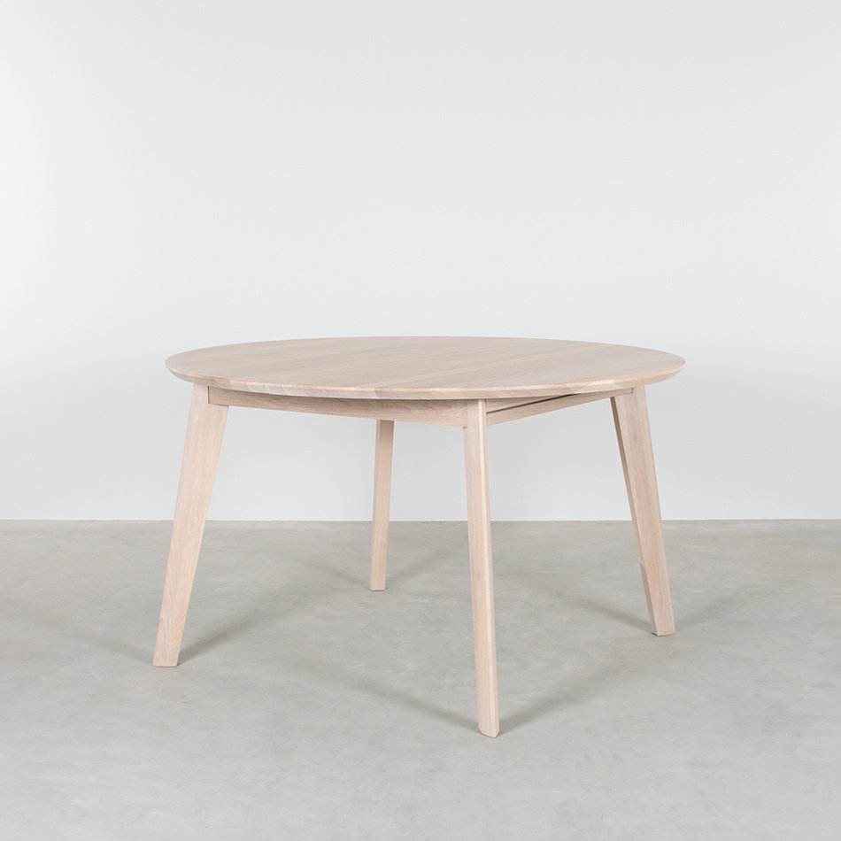 Nonne Table Round Extendable Oak Whitewash