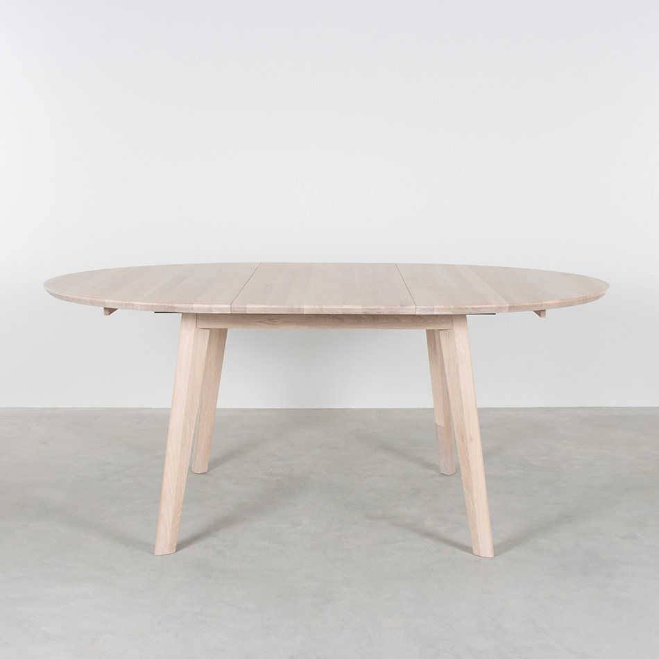 Nonne Table Round Extendable Oak Whitewash