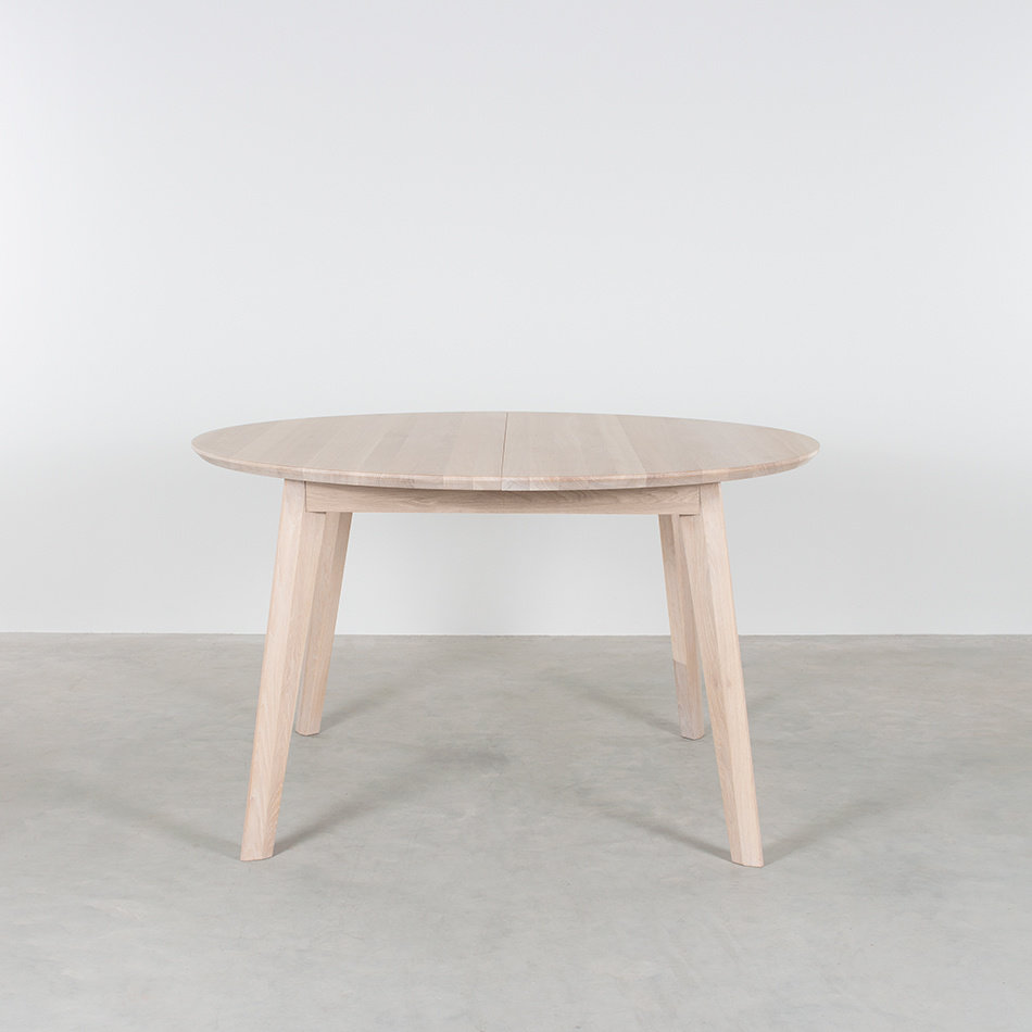 Nonne Table Round Extendable Oak Whitewash