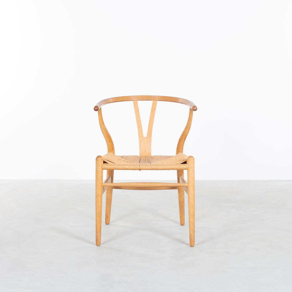 Hans Wegner wishbone chairs (set of 4) oak Carl Hansen