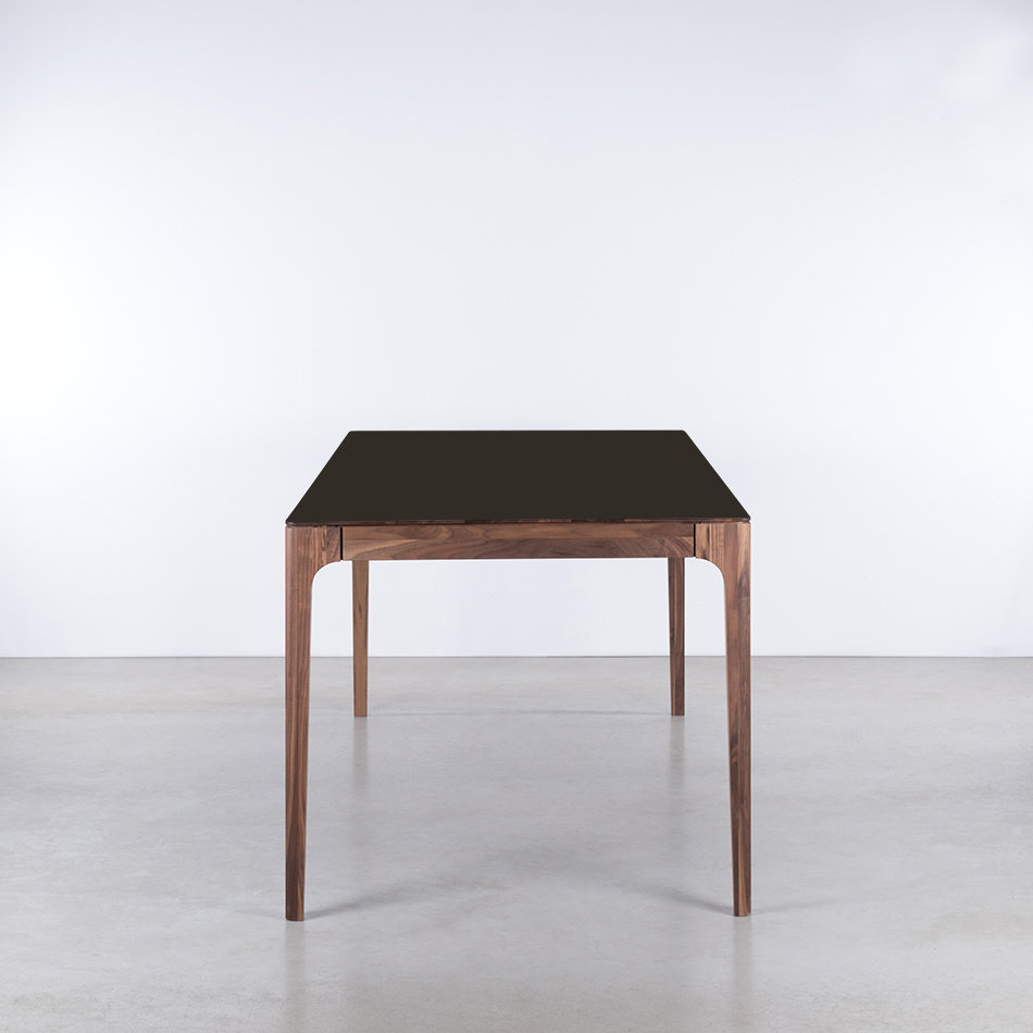 Rikke Table Black Fenix Top - Walnut Legs