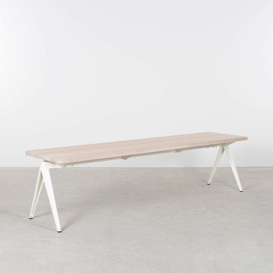 TD4 Table Bench White / Oak Whitewash