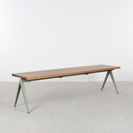 TD4 Table Bench Cement Grey / Walnut