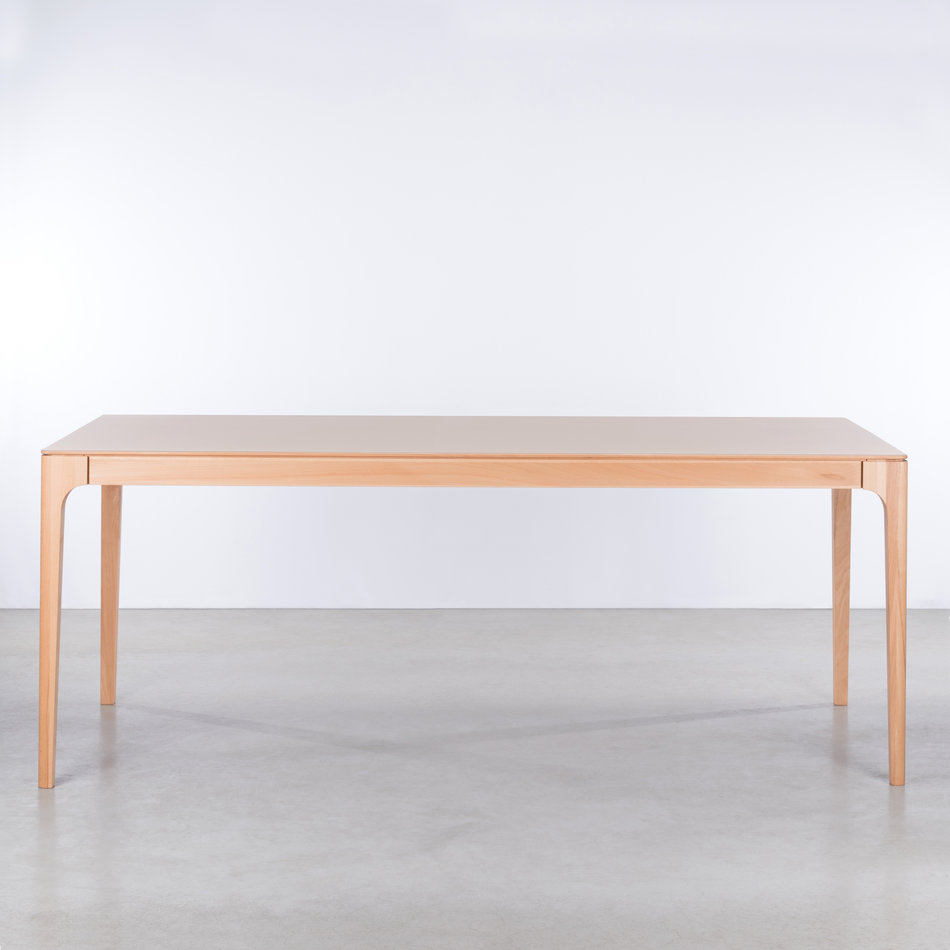 Rikke Table Loam Grey Fenix Top - Beech Legs