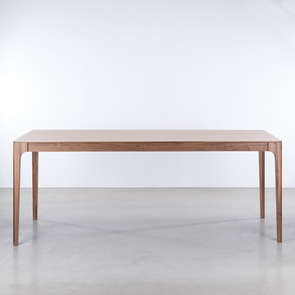 Rikke Table Loam Grey Fenix Top - Walnut Legs