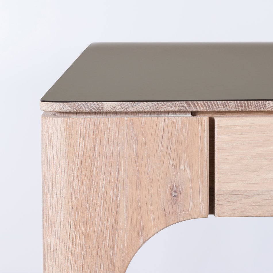 Rikke Table Grey Fenix Top - Oak Whitewash Legs