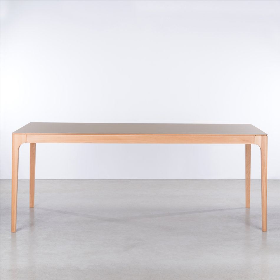 Rikke Table Grey Fenix Top - Beech Legs