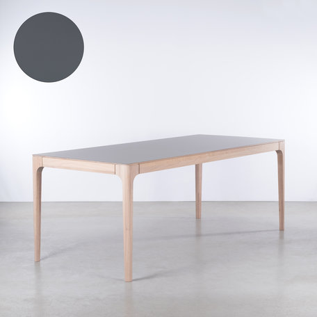 Rikke Table Basalt Grey Fenix Top - Oak Whitewash Legs