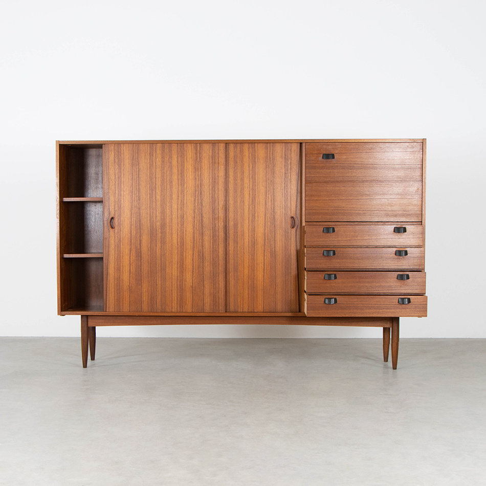 Highboard kast met laden en deuren jaren 60