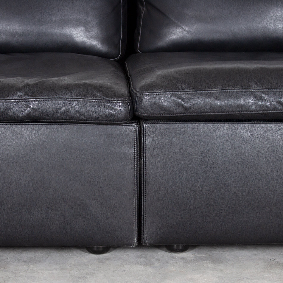 Coco modular sofa (6 elements) black leather Durlet